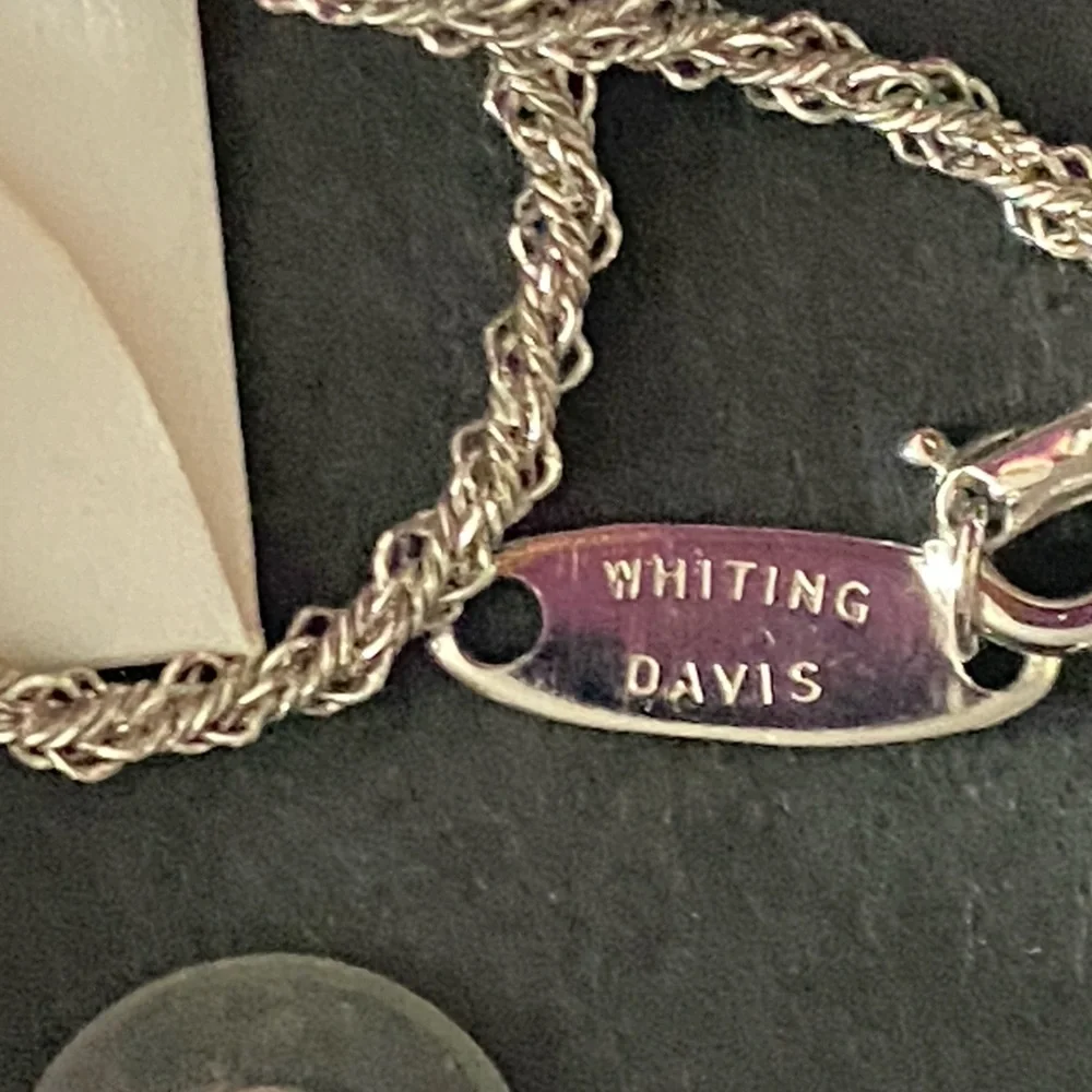 Rare! Vintage Whiting Davis Silver Earrings Pendant & Intricately Woven Chain Se